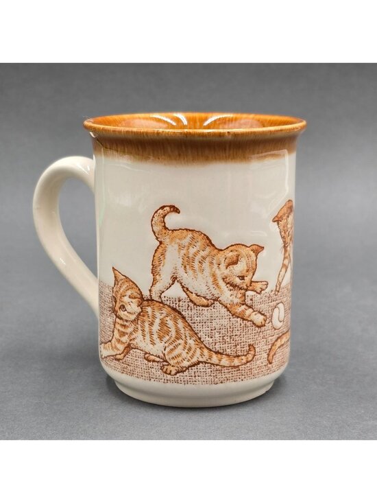 Biltons Other - Vintage Biltons England Coffee Mug Orange Tabby Kittens Playing Textured Ceramic